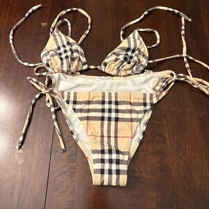 Burberry Check Bikini in Beige and Black